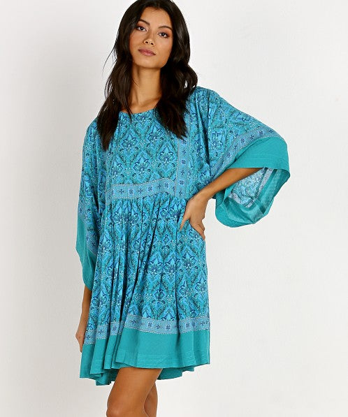 Spell and the Gypsy Jewel Tunic Dress in Emerald