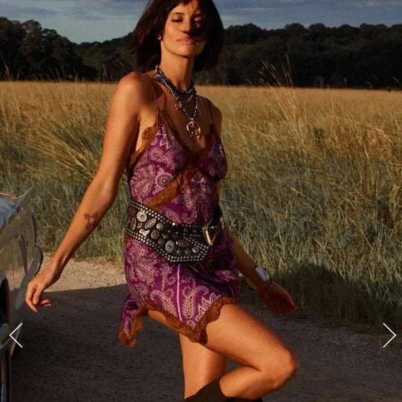 Chasing Unicorns Friend of the Devil Backless Mini Slip Dress